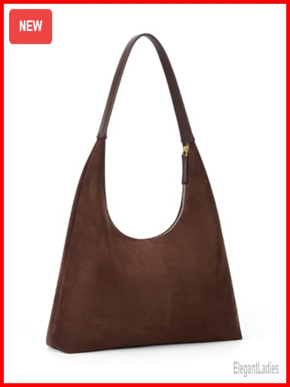 Faux Suede Hobo Bag with Bow Magnetic Closure Large Capacity Shoulder Tote